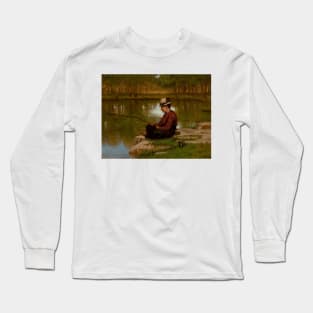 Waiting for a Bite, Central Park by John George Brown Long Sleeve T-Shirt